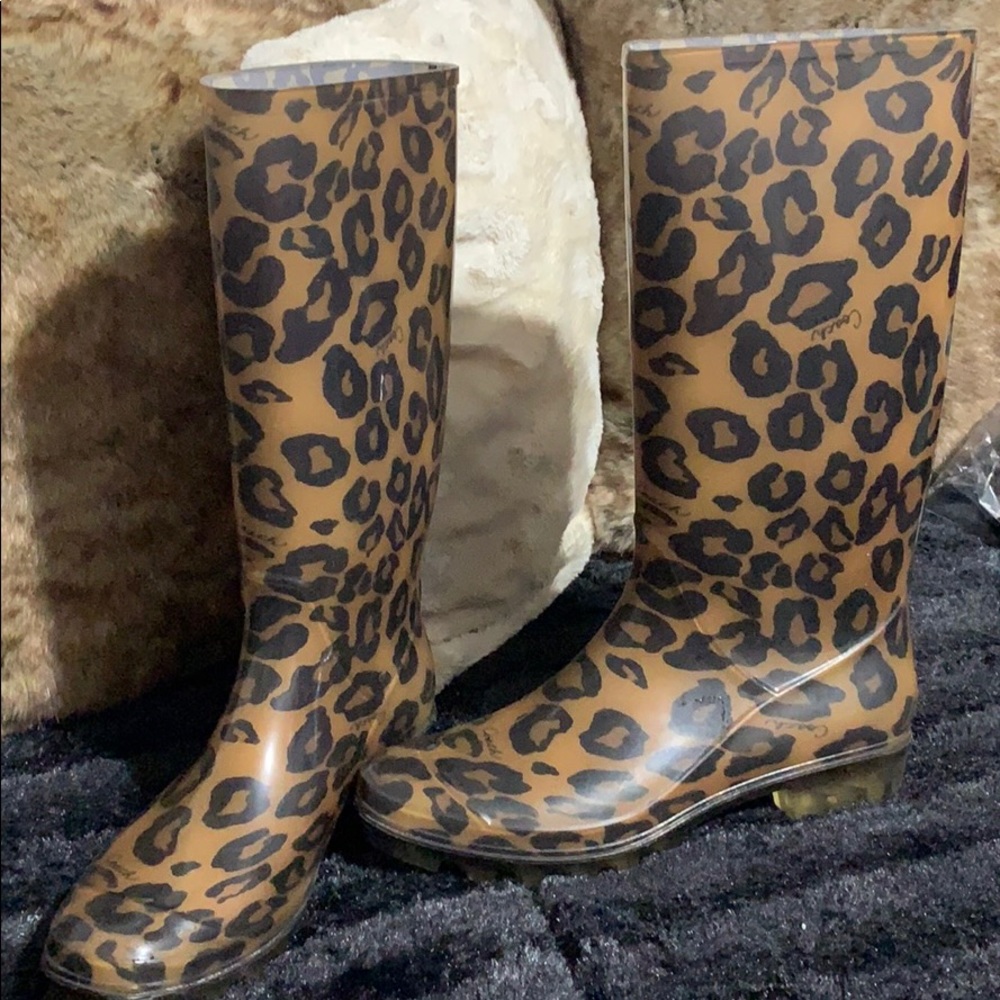 Leopard Coach Rain boots